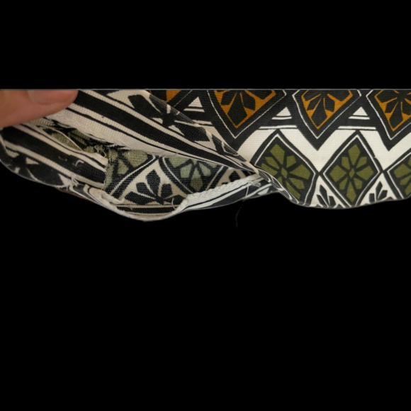 Vintage 60s Mod Abstract Tunic Mini Shift Dress Cream Rust Black Blue Sz M/L - Picture 4 of 11